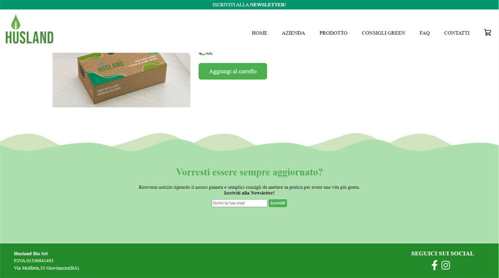 newsletter sito Husland
